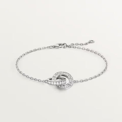 [Stars Jewelry]LOVE DOUBLE RING FULL DIAMOND BRACELET