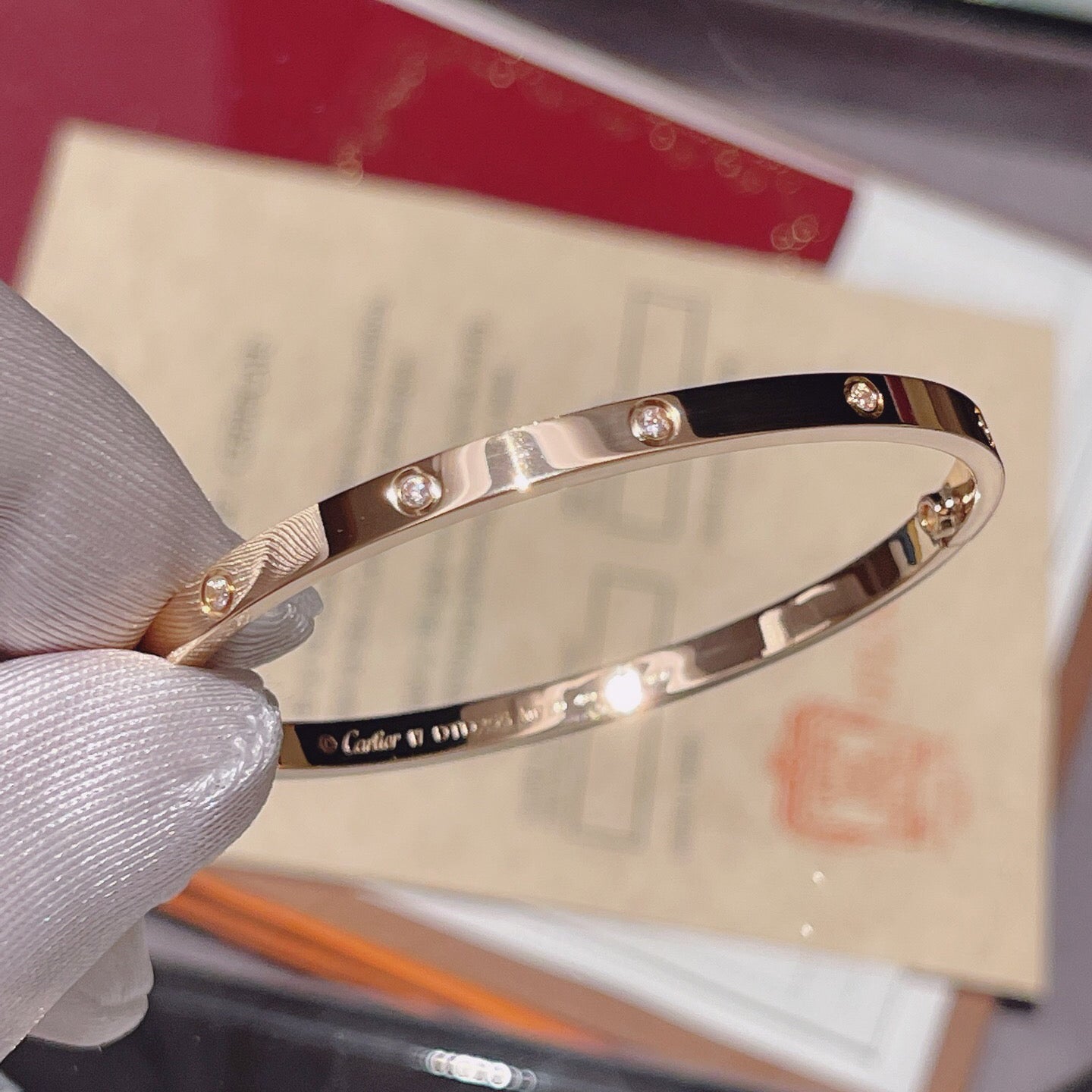 [Stars Jewelry]LOVE BRACELET 3.65MM 10 DIAMONDS