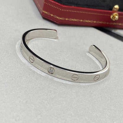 [Stars Jewelry]LOVE BRACELET 6.1MM 1 DIAMOND OPEN CUFF