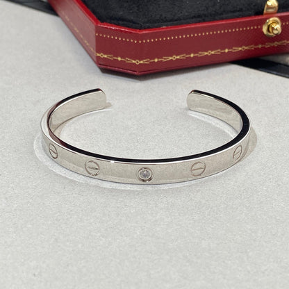 [Stars Jewelry]LOVE BRACELET 6.1MM 1 DIAMOND OPEN CUFF