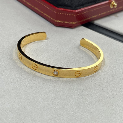 [Stars Jewelry]LOVE BRACELET 6.1MM 1 DIAMOND OPEN CUFF