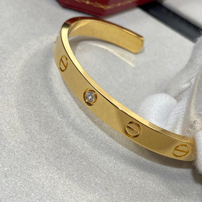 [Stars Jewelry]LOVE BRACELET 6.1MM 1 DIAMOND OPEN CUFF