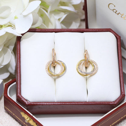 [Stars Jewelry]TRINITY HALF DIAMOND  EARRINGS