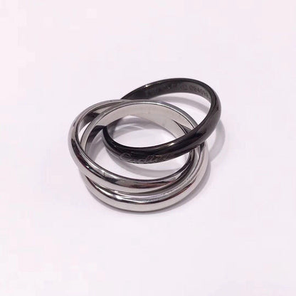 [Stars Jewelry]TRINITY 3.2MM RING BLACK CERAMIC