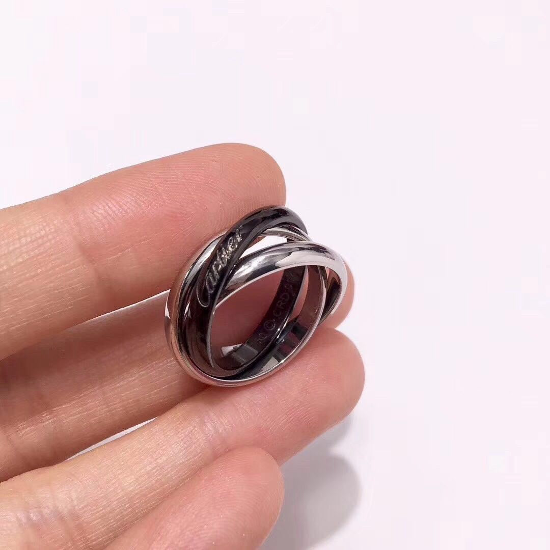 [Stars Jewelry]TRINITY 3.2MM RING BLACK CERAMIC