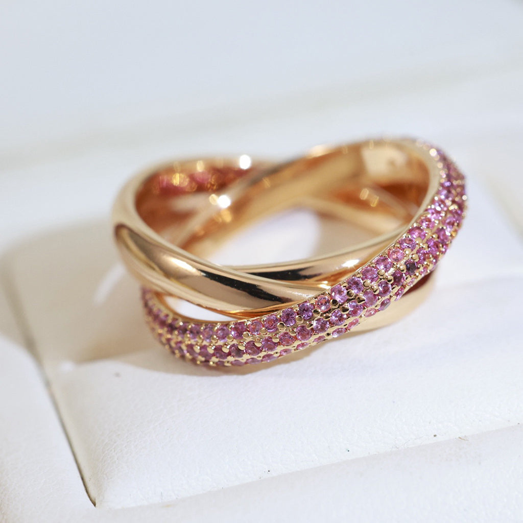 [Stars Jewelry]TRINITY 3.2MM RING PINK DIAMOND