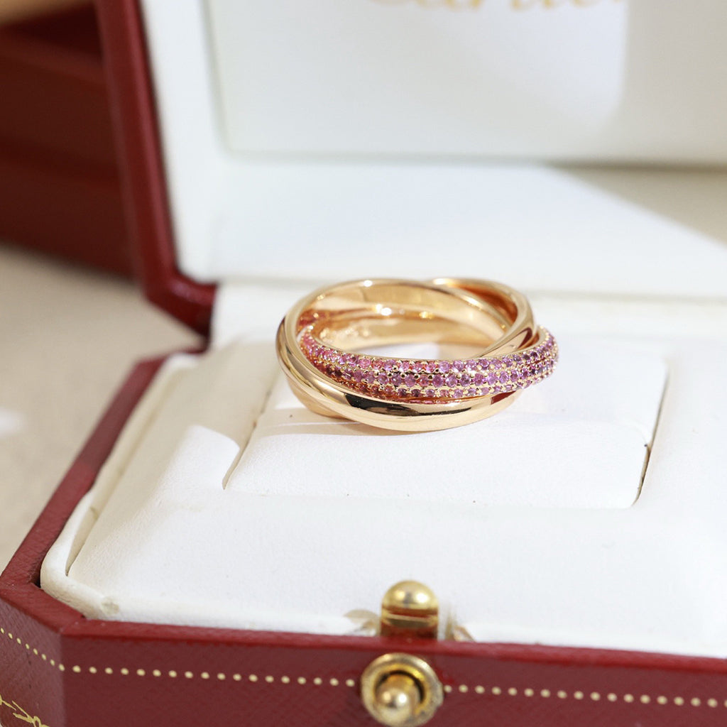 [Stars Jewelry]TRINITY 3.2MM RING PINK DIAMOND