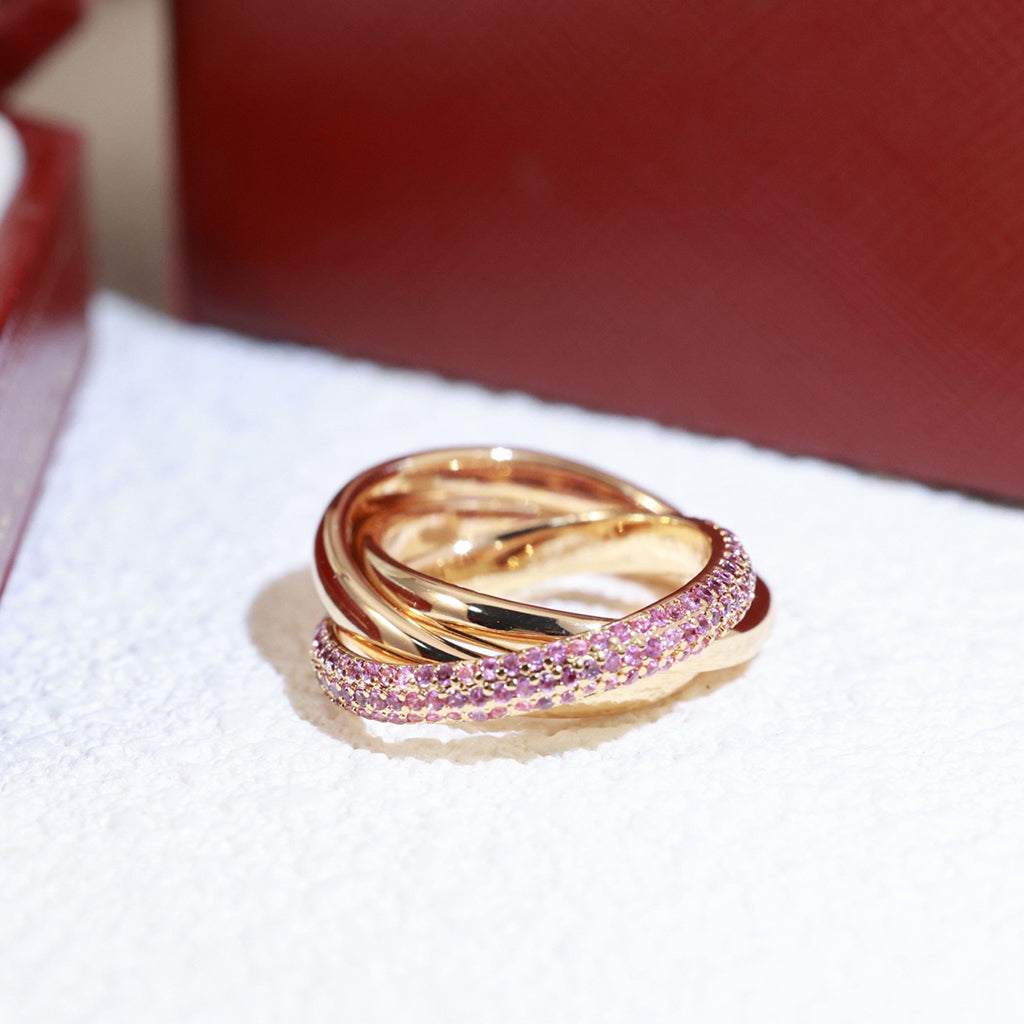 [Stars Jewelry]TRINITY 3.2MM RING PINK DIAMOND