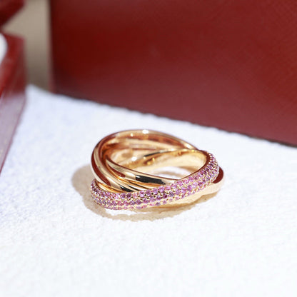 [Stars Jewelry]TRINITY 3.2MM RING PINK DIAMOND
