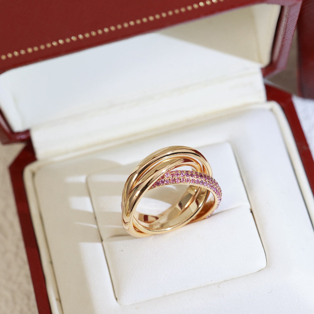 [Stars Jewelry]TRINITY 3.2MM RING PINK DIAMOND