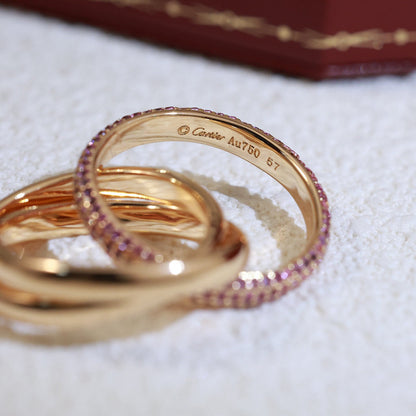[Stars Jewelry]TRINITY 3.2MM RING PINK DIAMOND