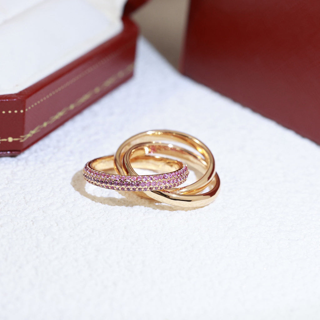 [Stars Jewelry]TRINITY 3.2MM RING PINK DIAMOND
