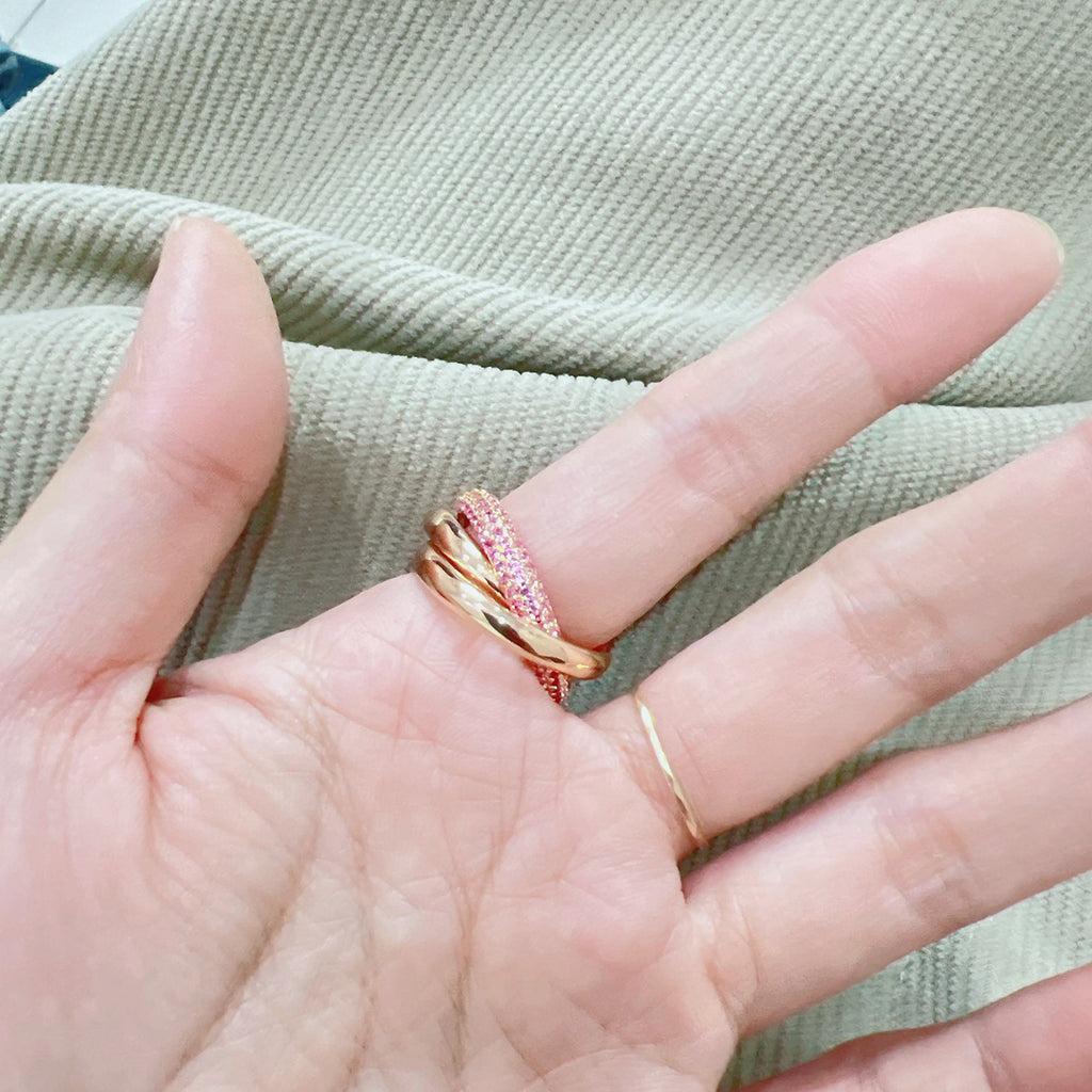 [Stars Jewelry]TRINITY 3.2MM RING PINK DIAMOND
