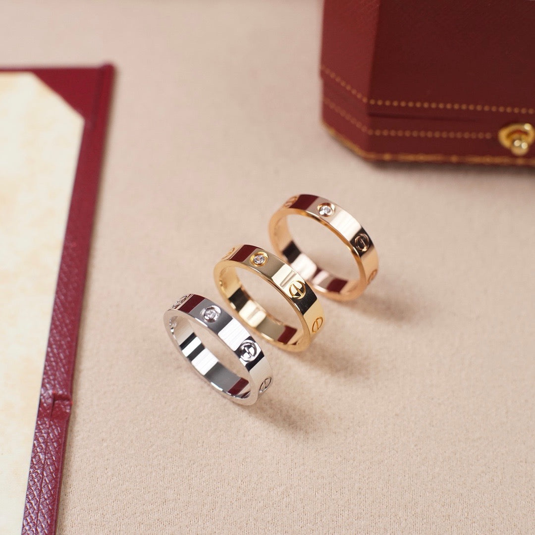 [Stars Jewelry]LOVE 4MM 1 DIAMOND RING