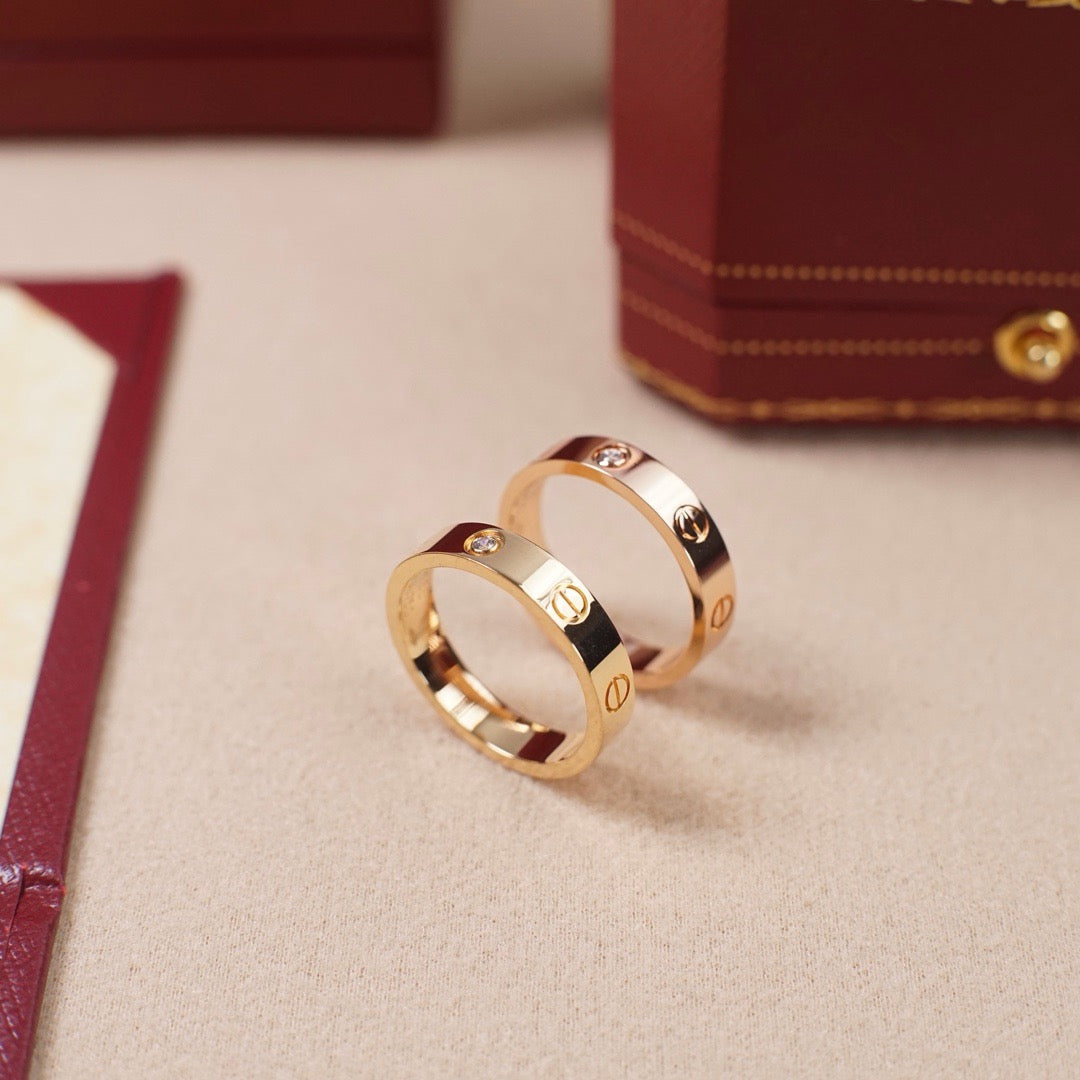 [Stars Jewelry]LOVE 4MM 1 DIAMOND RING