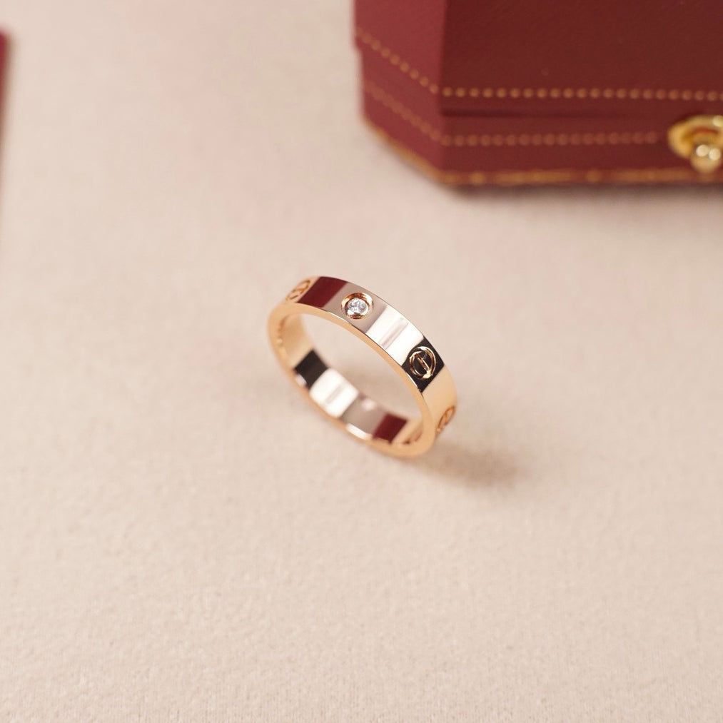 [Stars Jewelry]LOVE 4MM 1 DIAMOND RING