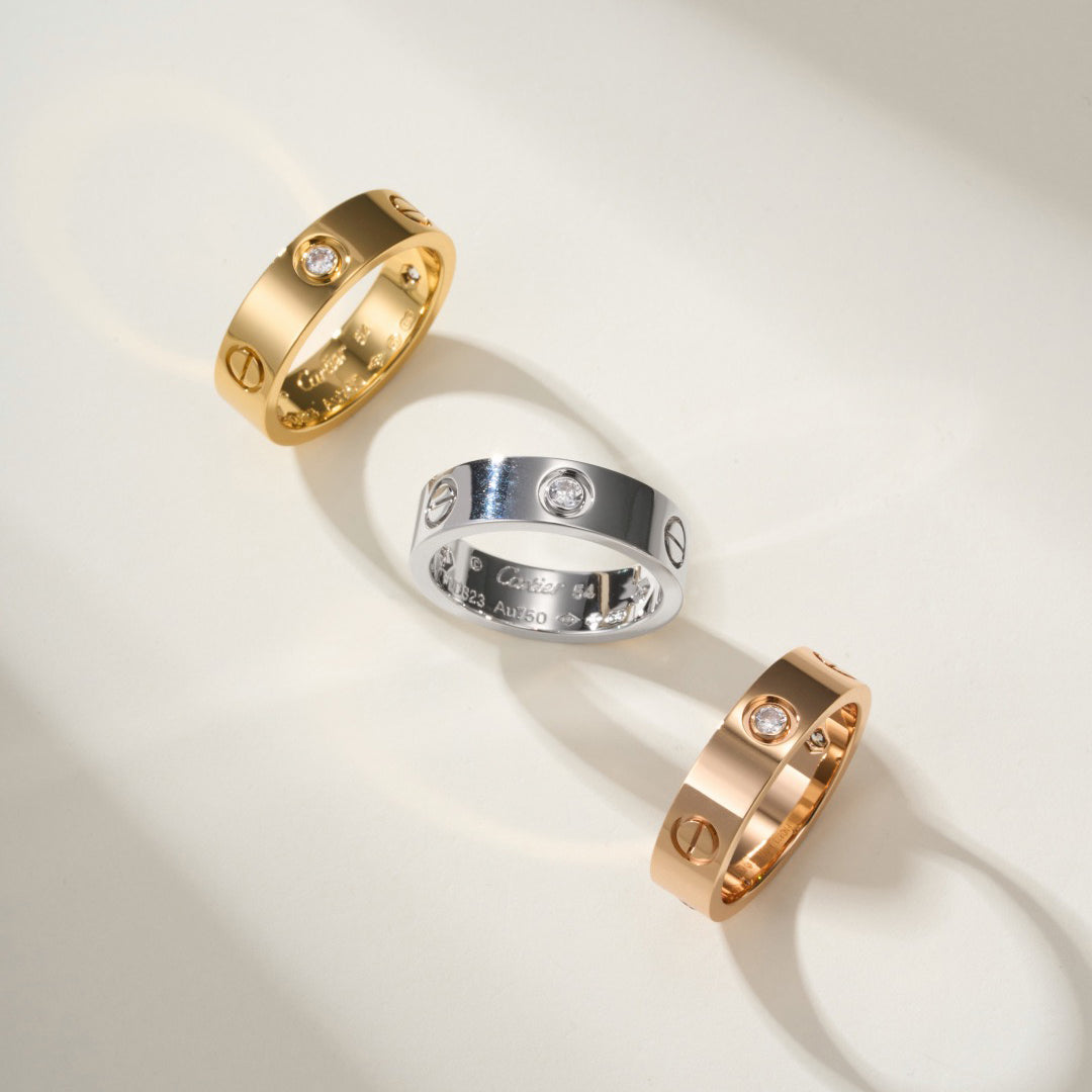 [Stars Jewelry]LOVE 4MM 1 DIAMOND RING