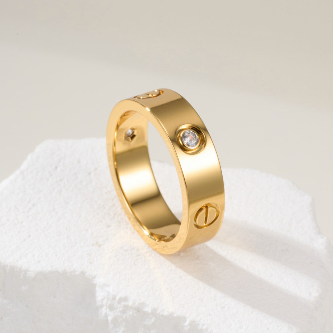 [Stars Jewelry]LOVE 4MM 1 DIAMOND RING