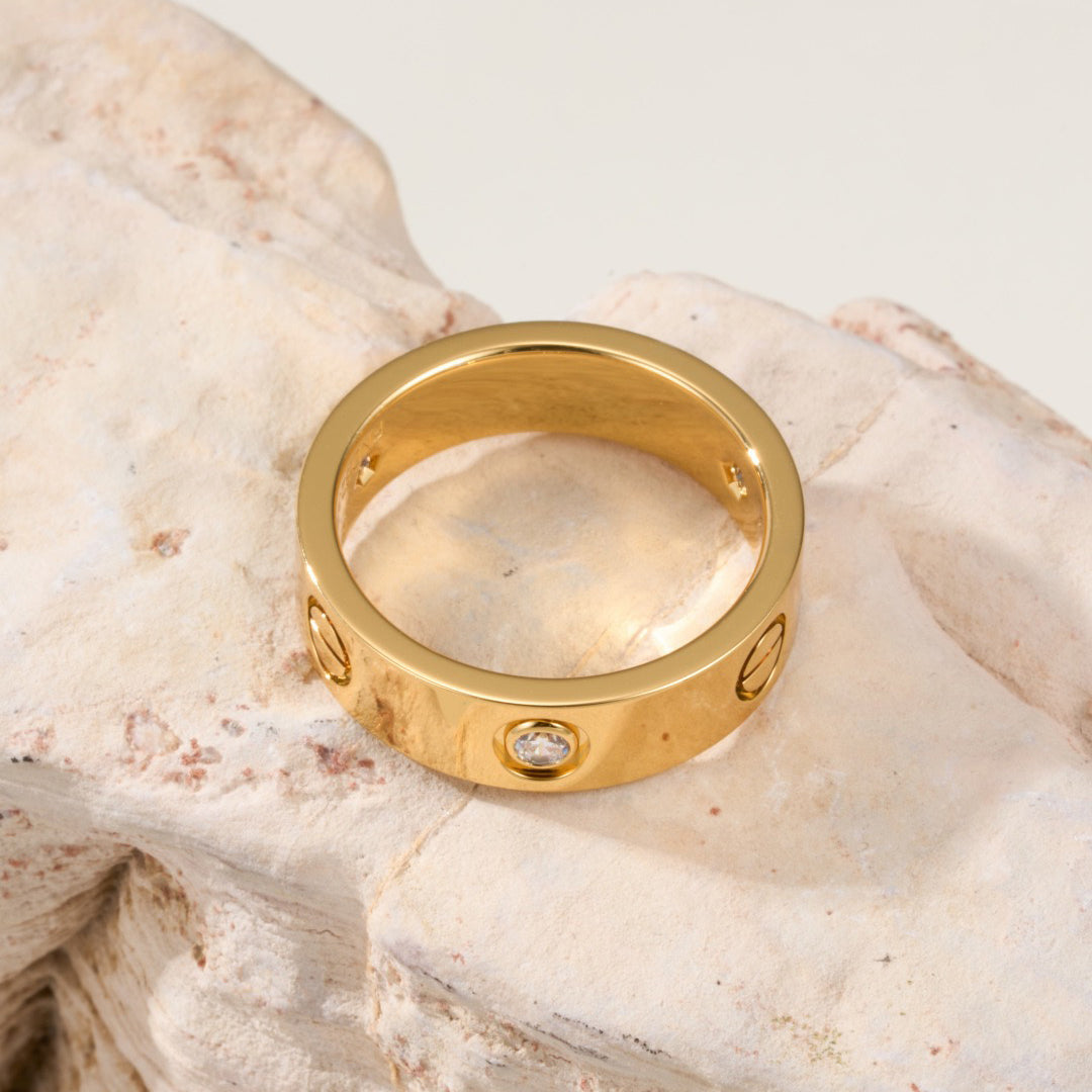 [Stars Jewelry]LOVE 4MM 1 DIAMOND RING
