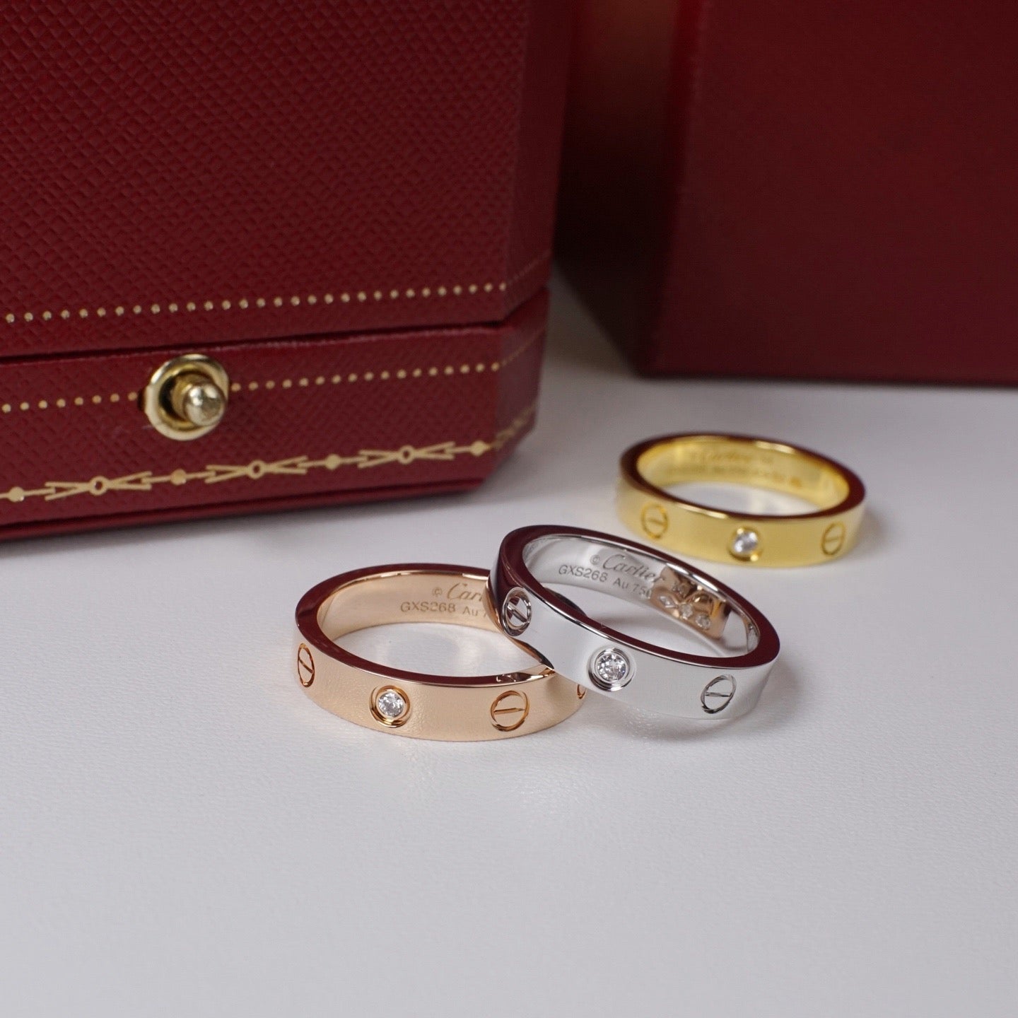 [Stars Jewelry]LOVE 4MM 1 DIAMOND RING