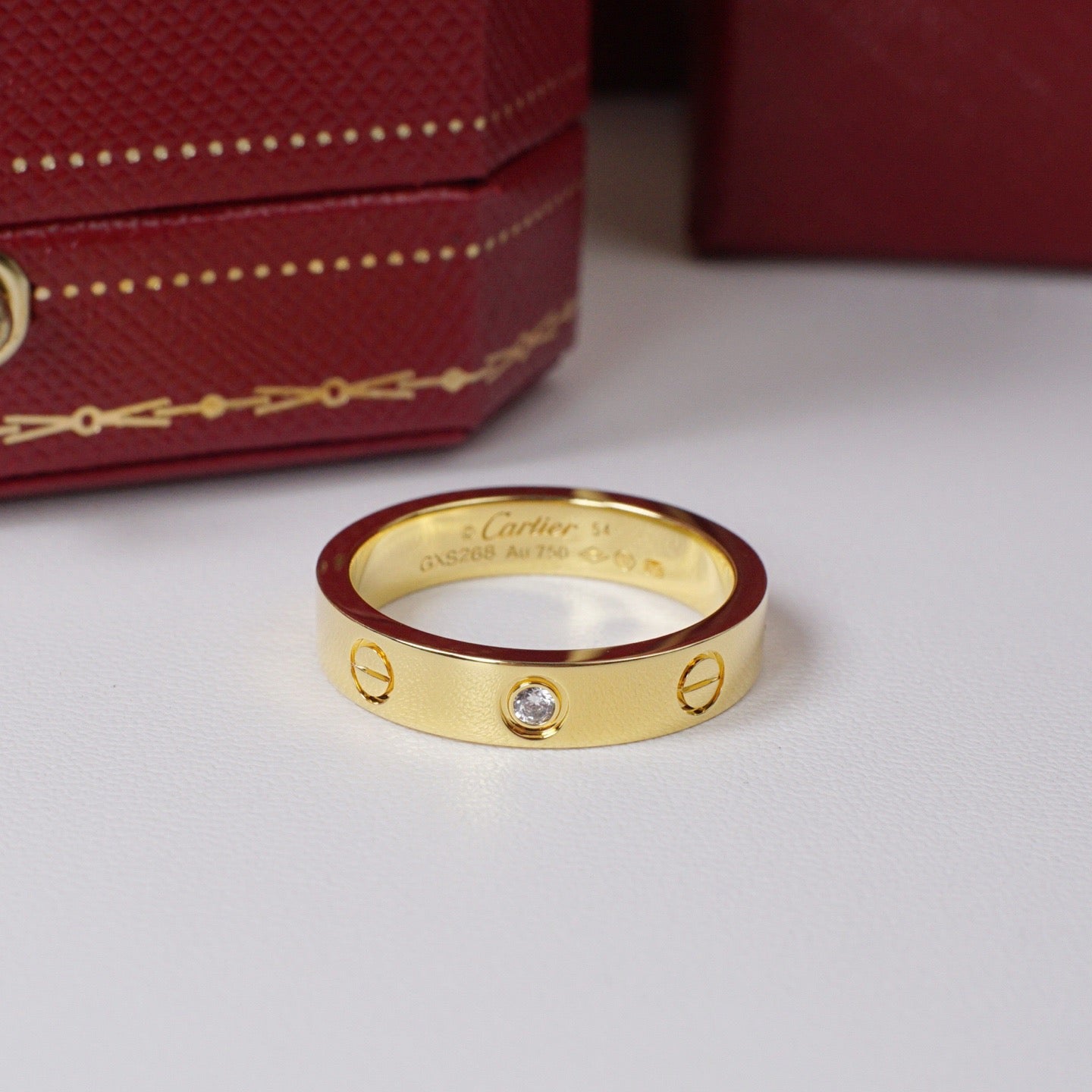 [Stars Jewelry]LOVE 4MM 1 DIAMOND RING