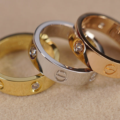 [Stars Jewelry]LOVE 5.5MM 3 DIAMOND RING