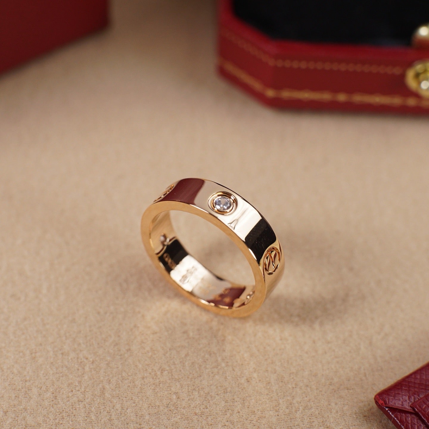 [Stars Jewelry]LOVE 5.5MM 3 DIAMOND RING
