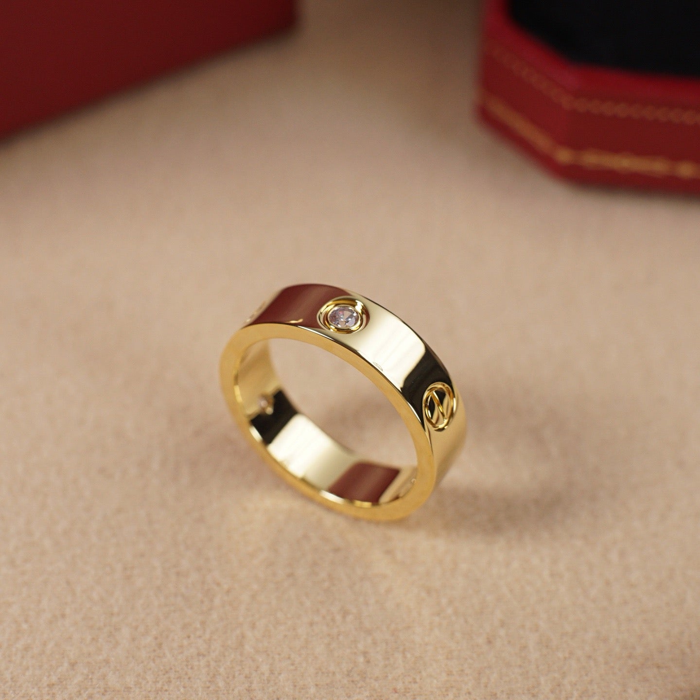 [Stars Jewelry]LOVE 5.5MM 3 DIAMOND RING