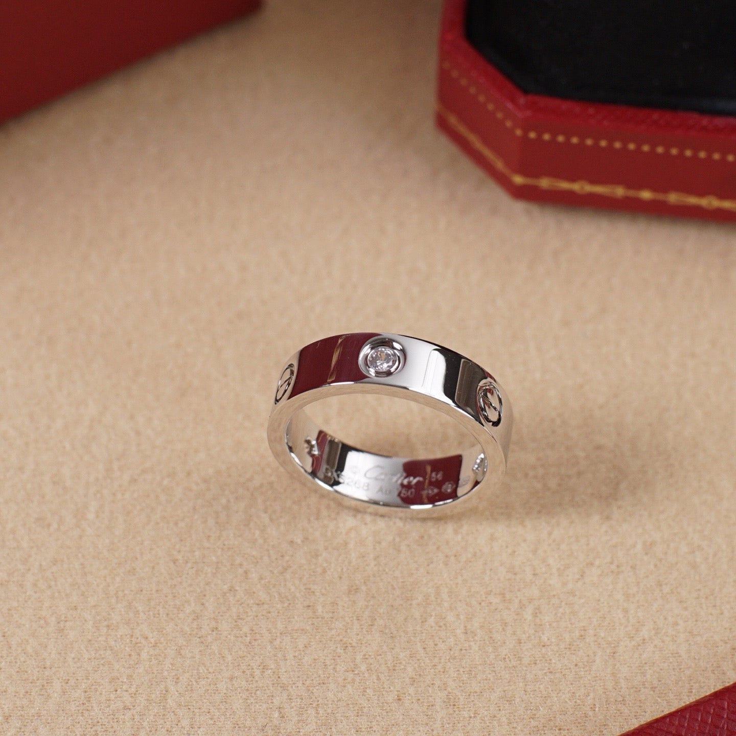[Stars Jewelry]LOVE 5.5MM 3 DIAMOND RING