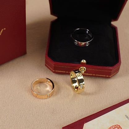 [Stars Jewelry]LOVE 5.5MM 3 DIAMOND RING