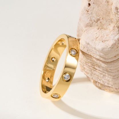 [Stars Jewelry]LOVE 4MM 8 DIAMOND RING