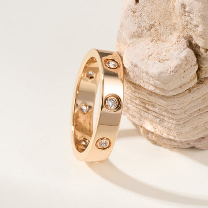 [Stars Jewelry]LOVE 4MM 8 DIAMOND RING