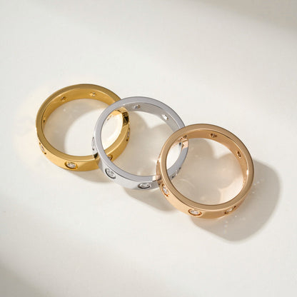 [Stars Jewelry]LOVE 4MM 8 DIAMOND RING