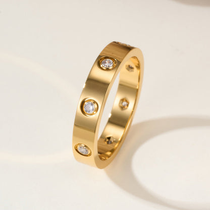 [Stars Jewelry]LOVE 4MM 8 DIAMOND RING
