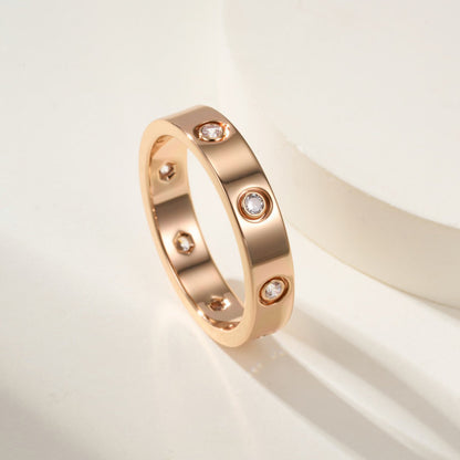 [Stars Jewelry]LOVE 4MM 8 DIAMOND RING