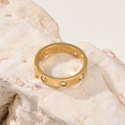 [Stars Jewelry]LOVE 4MM 8 DIAMOND RING