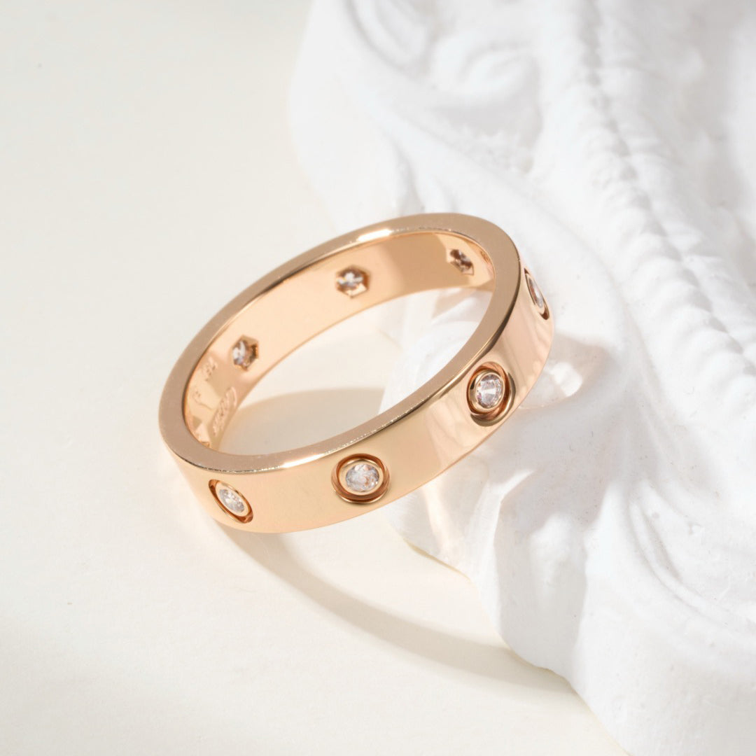 [Stars Jewelry]LOVE 4MM 8 DIAMOND RING