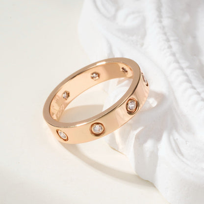 [Stars Jewelry]LOVE 4MM 8 DIAMOND RING