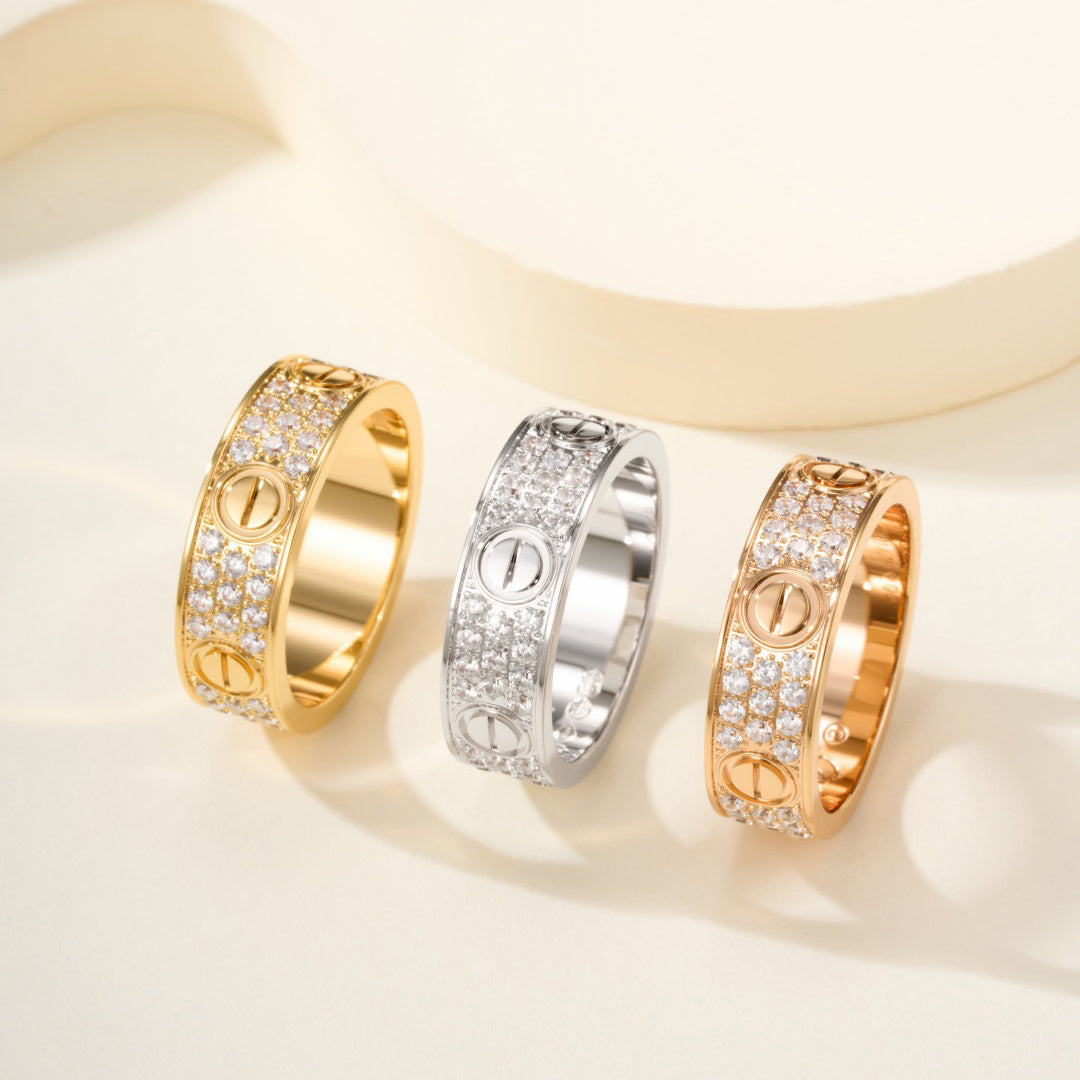 [Stars Jewelry]LOVE RING 5.5MM DIAMONDS PAVED