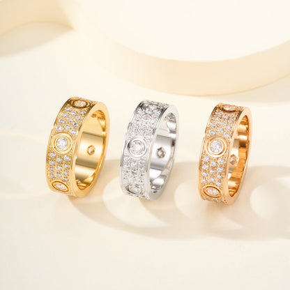 [Stars Jewelry]LOVE 5.5MM FULL-PAVE 6-DIAMOND RING