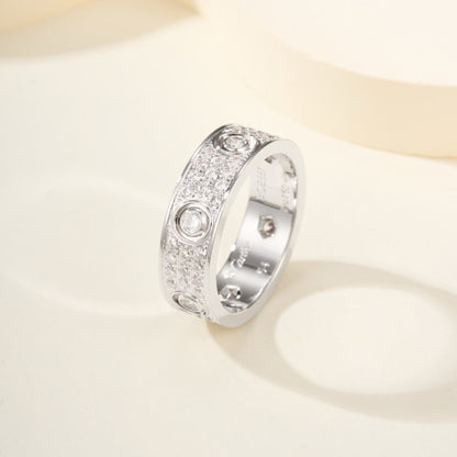 [Stars Jewelry]LOVE 5.5MM FULL-PAVE 6-DIAMOND RING
