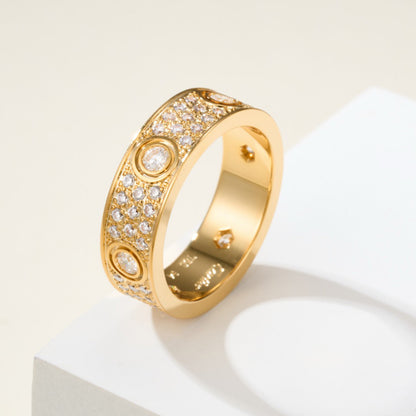 [Stars Jewelry]LOVE 5.5MM FULL-PAVE 6-DIAMOND RING