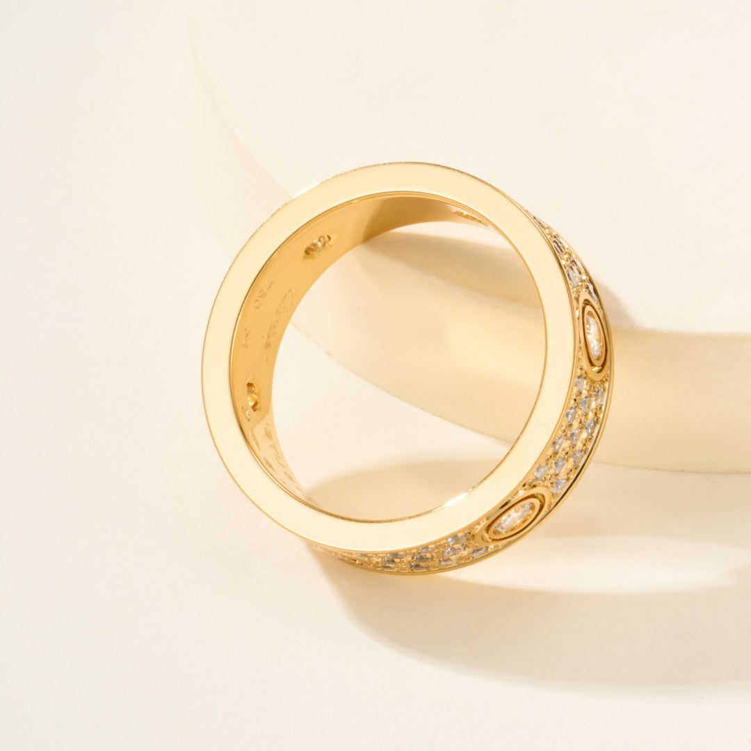 [Stars Jewelry]LOVE 5.5MM FULL-PAVE 6-DIAMOND RING