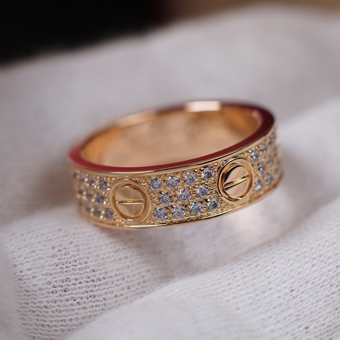 [Stars Jewelry]LOVE RING 5.5MM DIAMONDS PAVED