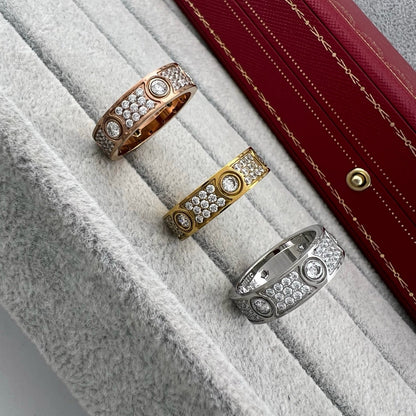 [Stars Jewelry]LOVE 5.5MM FULL-PAVE 6-DIAMOND RING