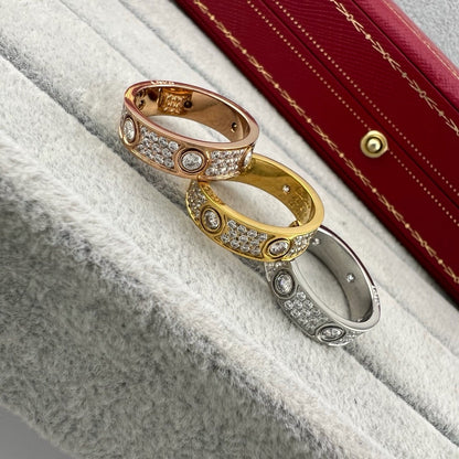 [Stars Jewelry]LOVE 5.5MM FULL-PAVE 6-DIAMOND RING
