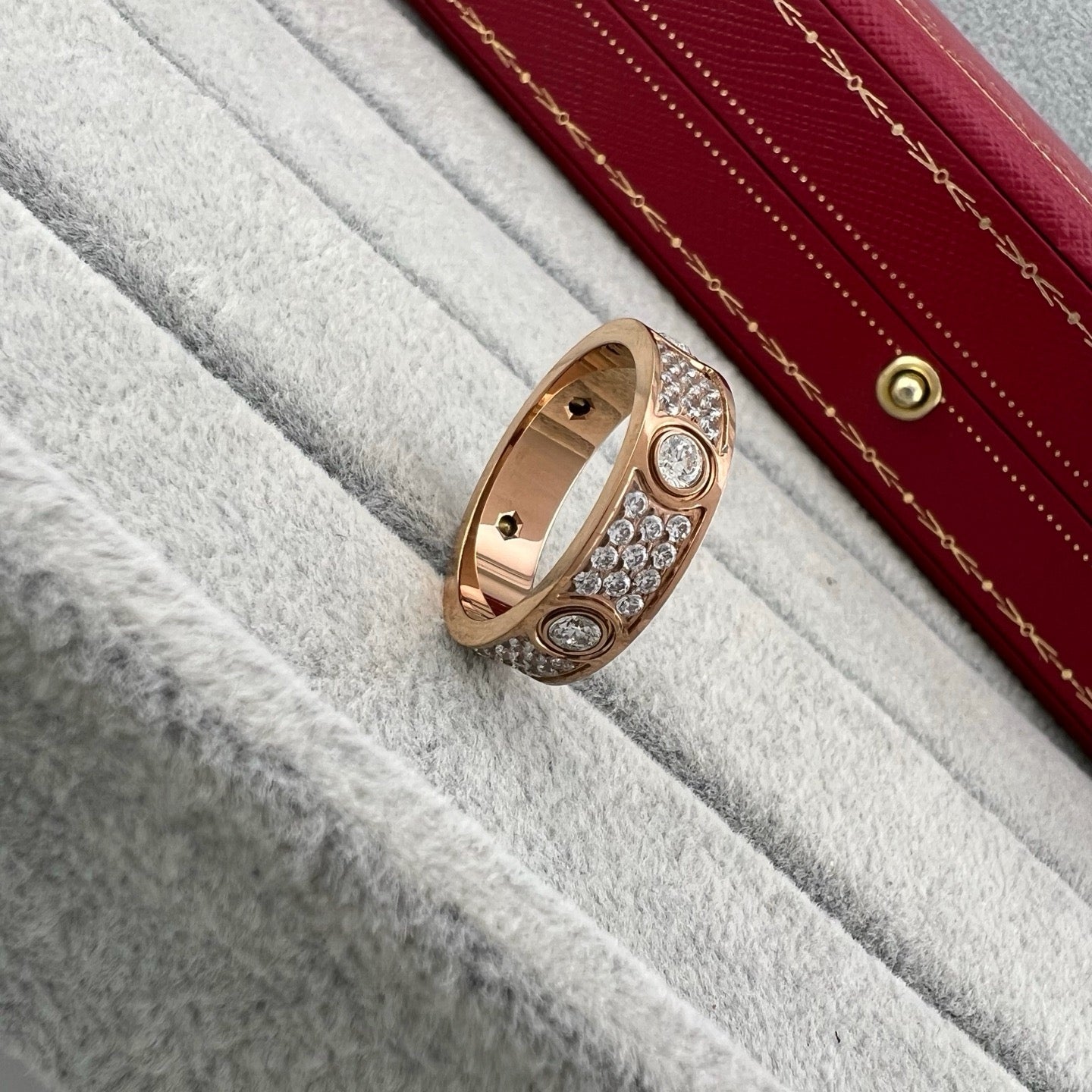 [Stars Jewelry]LOVE 5.5MM FULL-PAVE 6-DIAMOND RING