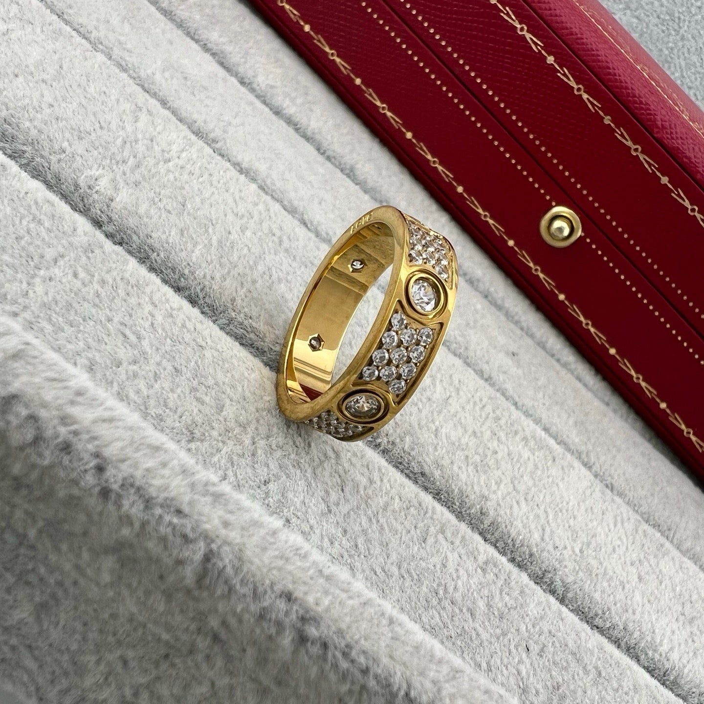 [Stars Jewelry]LOVE 5.5MM FULL-PAVE 6-DIAMOND RING