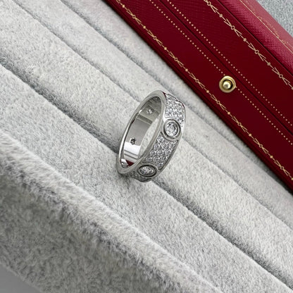 [Stars Jewelry]LOVE 5.5MM FULL-PAVE 6-DIAMOND RING