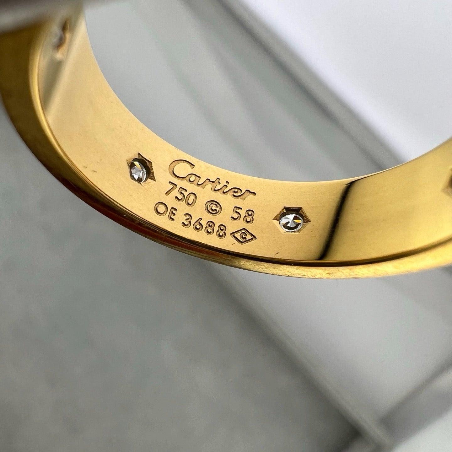 [Stars Jewelry]LOVE 5.5MM FULL-PAVE 6-DIAMOND RING